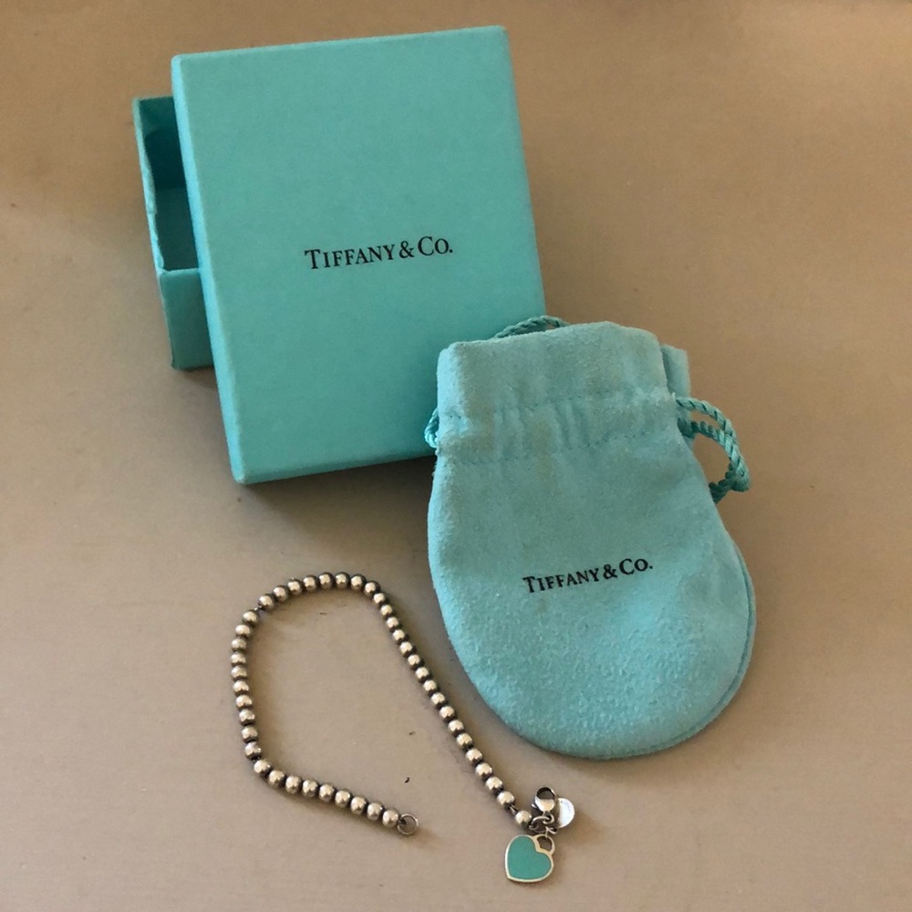 Tiffany & co blue heart beaded bracelet